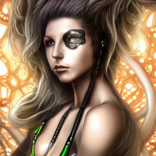 Prompt: biomechanical gina gerson, neon jacuzzi, extremely beautiful, chimeric organism, holodeck, pale skin, organic polycarbon, full frontal, portrait, highly detailed, transhumanist hydration, symmetrical, mechanical, anatomical, mendelbrot fractal, ray tracing, hyperdetailed, hyperrealistic, trending on artstation, oppai cyberpunk, octane render, hdr, uhd 4k