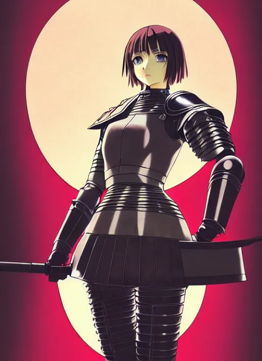 Prompt: ilya kuvshinov, anime female knight in armor by, last exile, murata range, fine detail, perfect, dramatic lighting, dynamic composition, art deco, cel shading, vivid, rich texture, alphonse mucha, ( ( ( colorful ) ) ), ( ( ( yoshinari yoh ) ) ), loish, takashi murakami