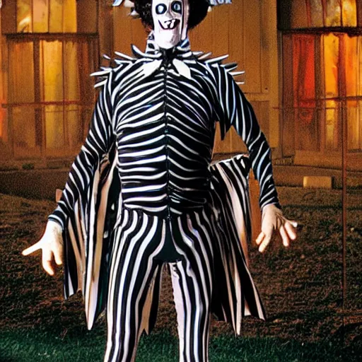 Image similar to Michael Keaton as Beetlejuice from the movie Beetlejuice