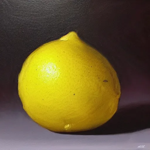 Prompt: an oil painting of a kiwi disguised as a lemon, artstation, hd, award winning