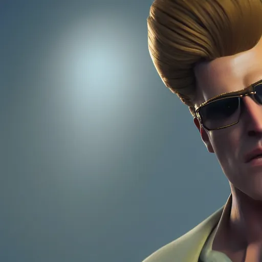 Prompt: a portrait of johnny bravo wearing victorian clothes, octane render, nvidia raytracing demo, detailed, 8 k, masterpiece