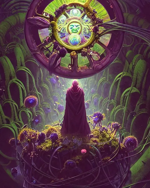 Prompt: the platonic ideal of flowers, rotting, insects and praying of cletus kasady carnage thanos dementor wild hunt doctor doom chtulu mandelbulb mandala ponyo spirited away bioshock davinci heavy rain, d & d, fantasy, ego death, decay, dmt, art by artgerm and greg rutkowski and alphonse mucha