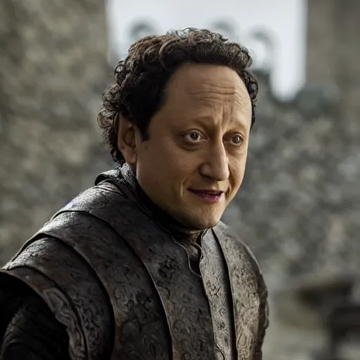 Prompt: still of rob schneider in game of thrones