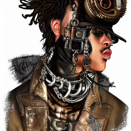 Image similar to playboi carti steampunk style digital art 4 k detailed super realistic