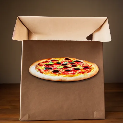 Image similar to pizza paper bag,HDR