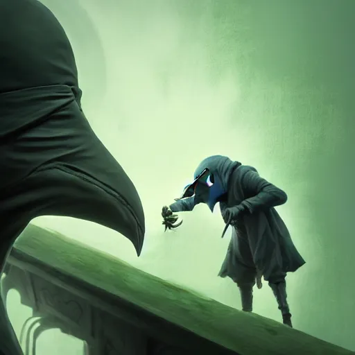 Prompt: selfie of a cute plague doctor, side angle, green background, stunning 3 d render inspired art by greg rutkowski and xiang duan and thomas eakes, realistic, highly detailed attributes and atmosphere, dim volumetric cinematic lighting, 8 k octane detailed render, post - processing, masterpiece, vignette, soft focus, vibrant colors