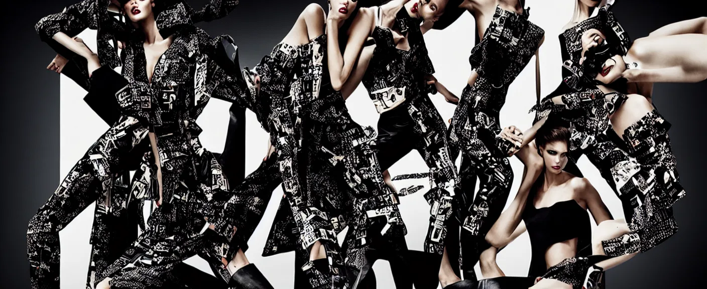 Prompt: fashion advertising campaign by michael bay, detailed, intricate, high contrast