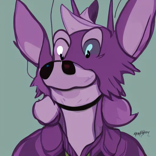 furry ( fandom ) art of an anthropomorphic purple dog | Stable ...