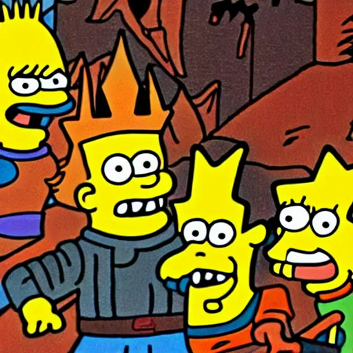 Prompt: dantes inferno with bart simpson and demons