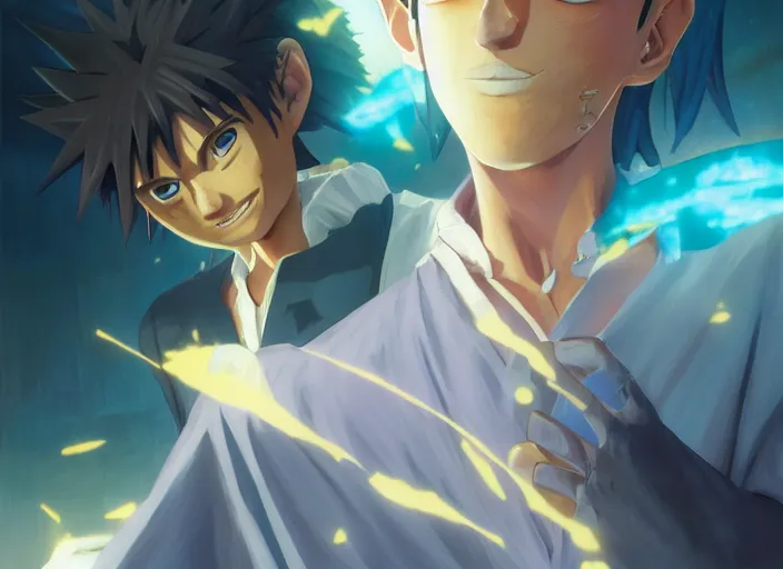 Prompt: highly detailed portrait of yugi moto, in zatch bell, stephen bliss, 8 k, unreal engine, fantasy art by greg rutkowski, loish, rhads, ferdinand knab, makoto shinkai and lois van baarle, ilya kuvshinov, rossdraws, tom bagshaw, global illumination, radiant light, detailed and intricate environment