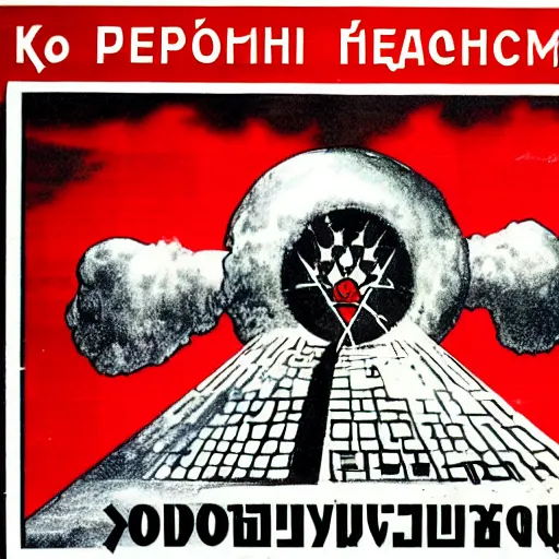 Image similar to pro - nuclear war propaganda by the soviet union