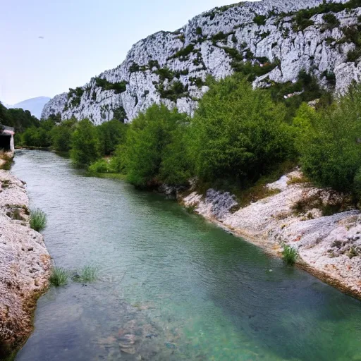 Prompt: photo of cetina river