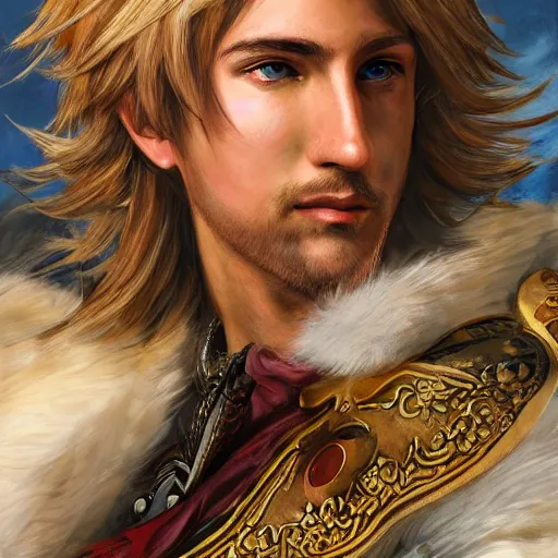 Image similar to portrait of alexander the great with a smug face, illustration by tetsuya nomura, vivid colors, extremely detailed, hd, 8 k, artstation