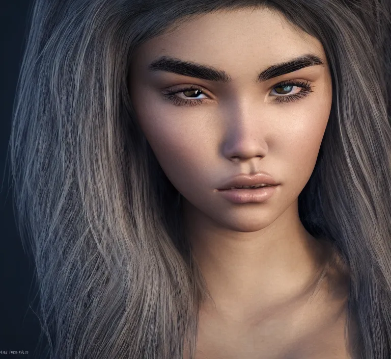 Prompt: madison beer, au naturel, hyper detailed, digital art, trending in artstation, cinematic lighting, studio quality, smooth render, unreal engine 5 rendered, octane rendered