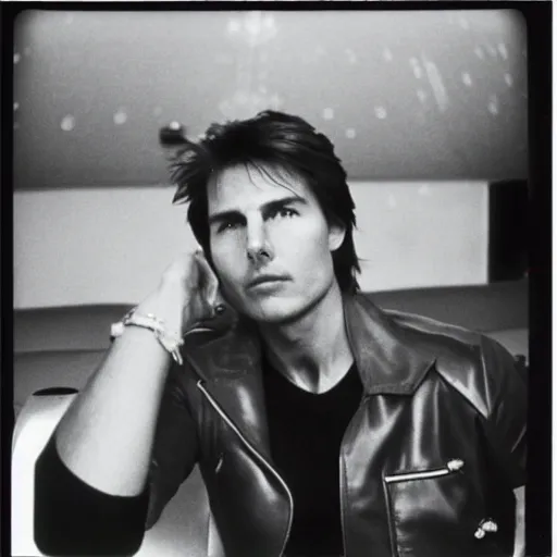 Image similar to Polaroid of Tom Cruise sitting in the cinema 1983