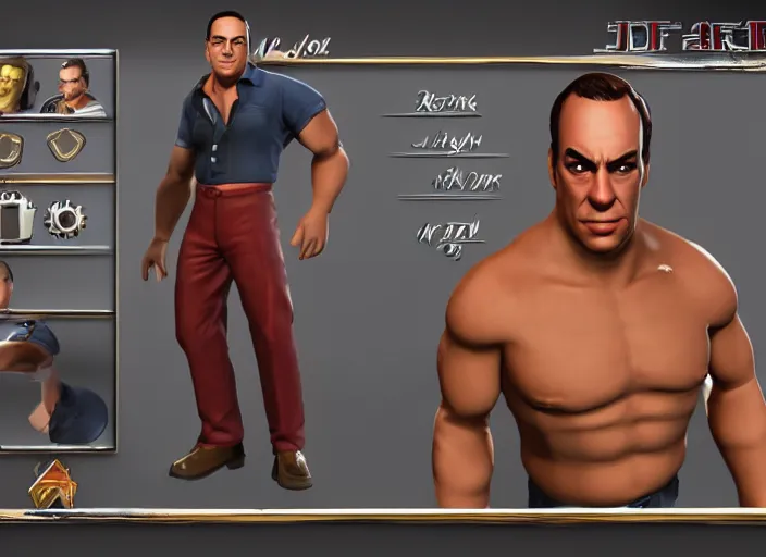 Image similar to 3 d model of jon taffer character in fighting game, stylized 3 d graphics, hdr, ultra graphics, ray tracing, 4 k image