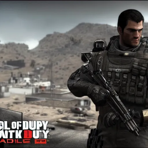 Image similar to screenshot of henry cavill in call of duty black ops 2, good graphic, highly detailed, rtx engine, nvidia geforce