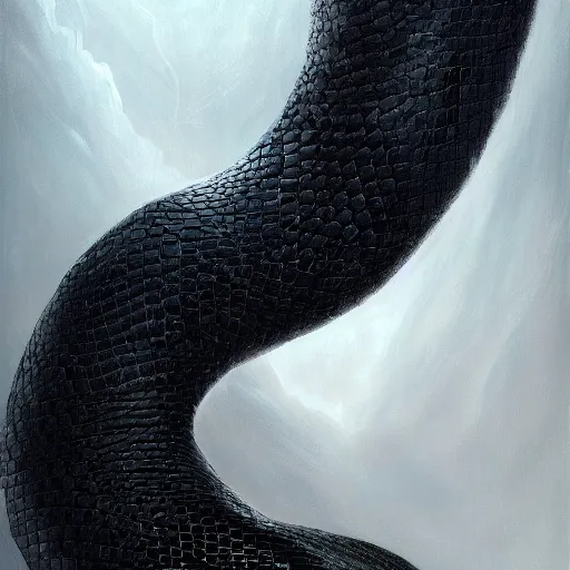 Image similar to black snake, elden ring boss, matte painting, detailed, elden ring, oil on canvas