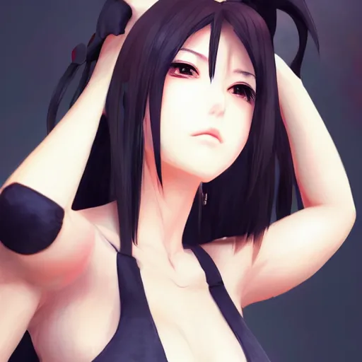 Image similar to head and shoudlers of tifa lockhart by WLOP, rossdraws, Logan Cure, Mingchen Shen, BangkuART, sakimichan, yan gisuka, JeonSeok Lee, zeronis, Chengwei Pan on artstation