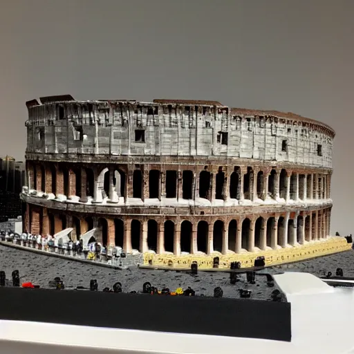 Prompt: rome colosseum made of lego