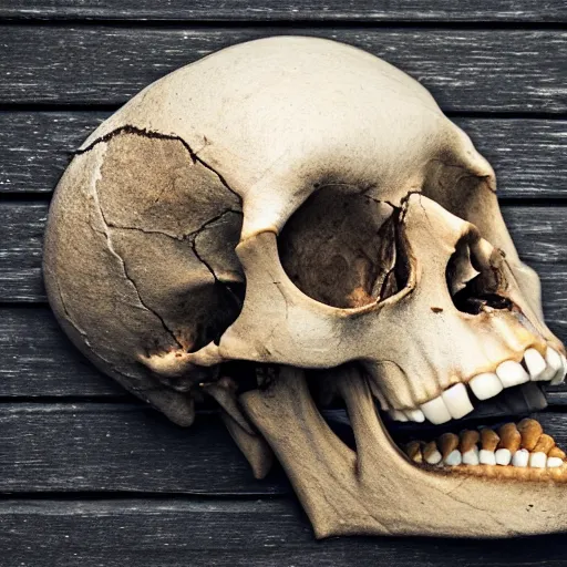 human skull open mouth