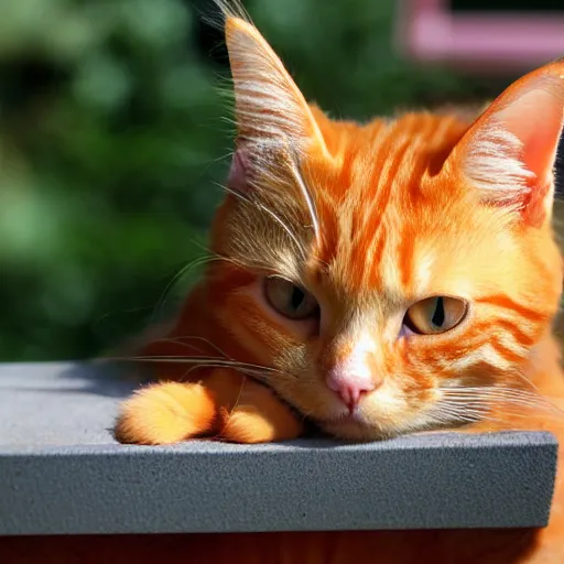 Prompt: fully orange tabby cat