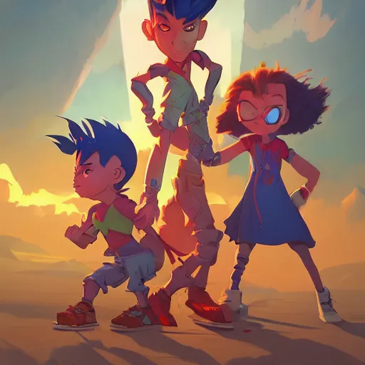 Image similar to hero world rugrats, behance hd by jesper ejsing, by rhads, makoto shinkai and lois van baarle, ilya kuvshinov, rossdraws global illumination