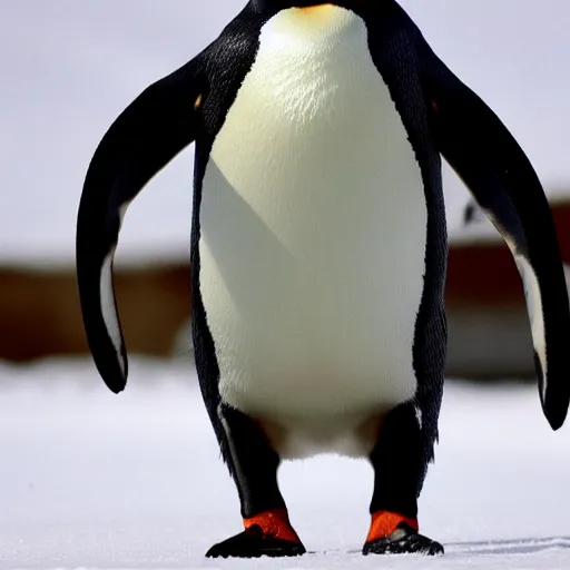 Prompt: Penguin being angry, 4k