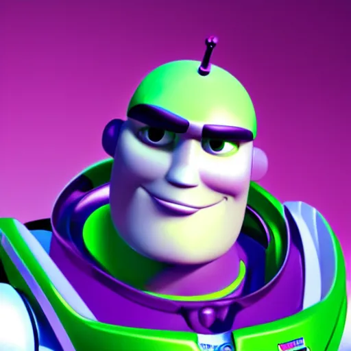 Image similar to realistic! photo of buzz lightyear with a buzz cut hairstyle, trending on artsation, 8k