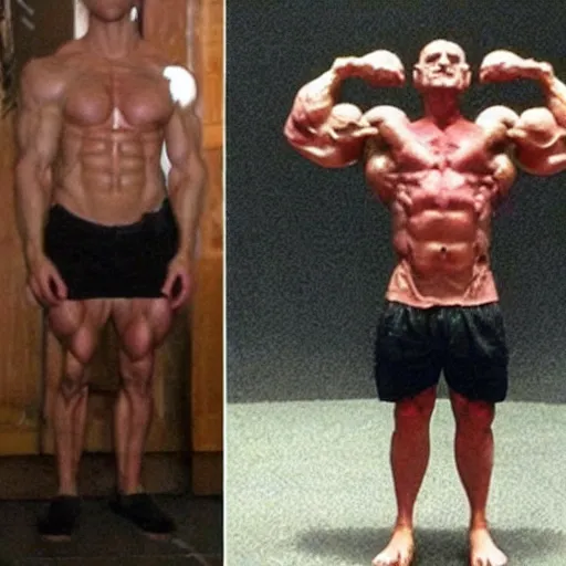 Image similar to Gollum is a jacked muscle builder gigachad