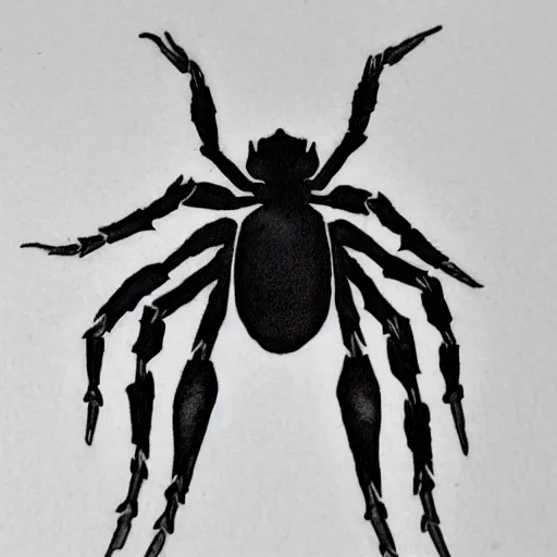 Prompt: a tattoo ink of a spider