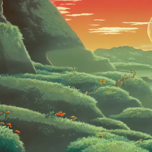 Image similar to landscape of the eternal rest, in the style of studio ghibli, award - winning, 4 k