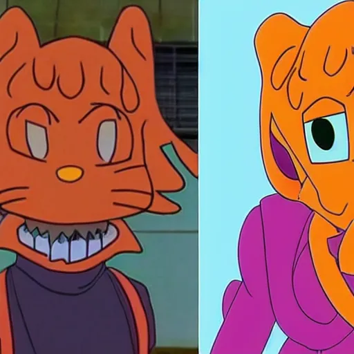 Image similar to Garfield as EVA-01, Neon Genesis Evangelion, anime