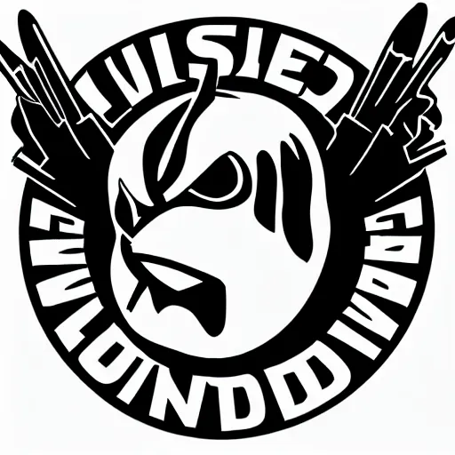 Image similar to logo of the unleashed, vector lines, clean, illustration, sticker