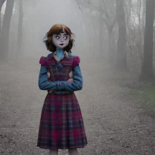 Image similar to natalia dyer as coraline jones, movie still, 8 k