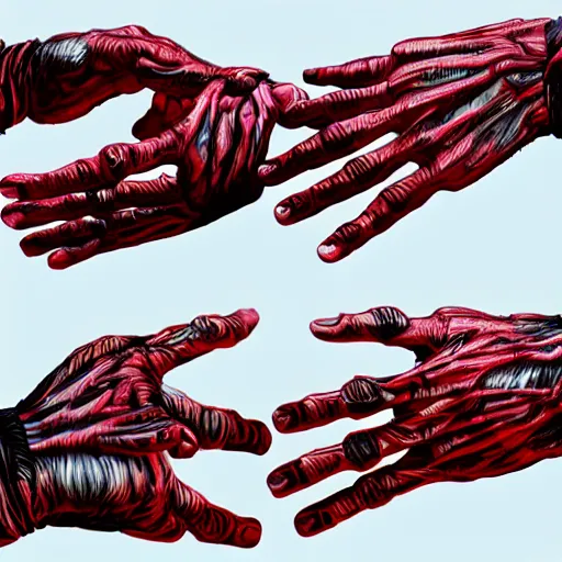 Image similar to Hands anatomy tonemapped in the style of Artstation