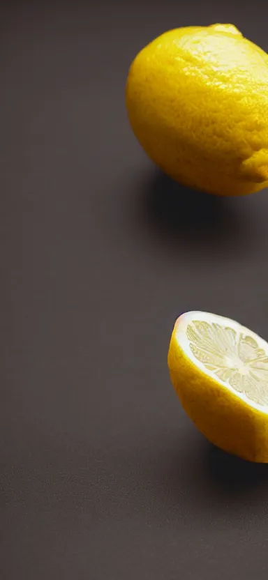 Image similar to “ a portrait photo of lemon, side shot, by shunji dodo, 8 k resolution, high quality ”