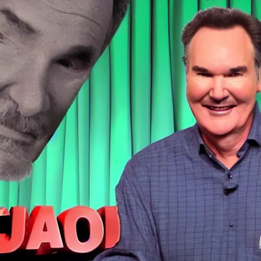 Prompt: Norm Macdonald appears in a jschlatt video