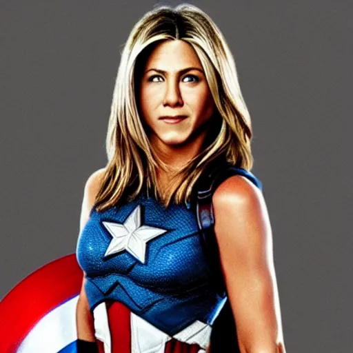 Image similar to Jennifer Aniston as Captain America