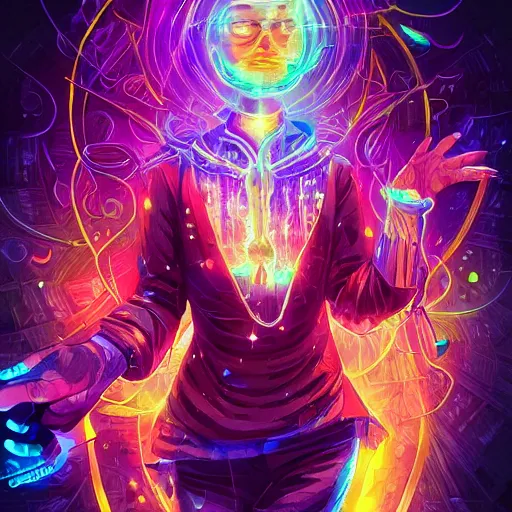 Image similar to skill magic geek inside matrix deepdream radiating a glowing aura stuff loot legends stylized digital illustration video game icon artstation lois van baarle, ilya kuvshinov, rossdraws,