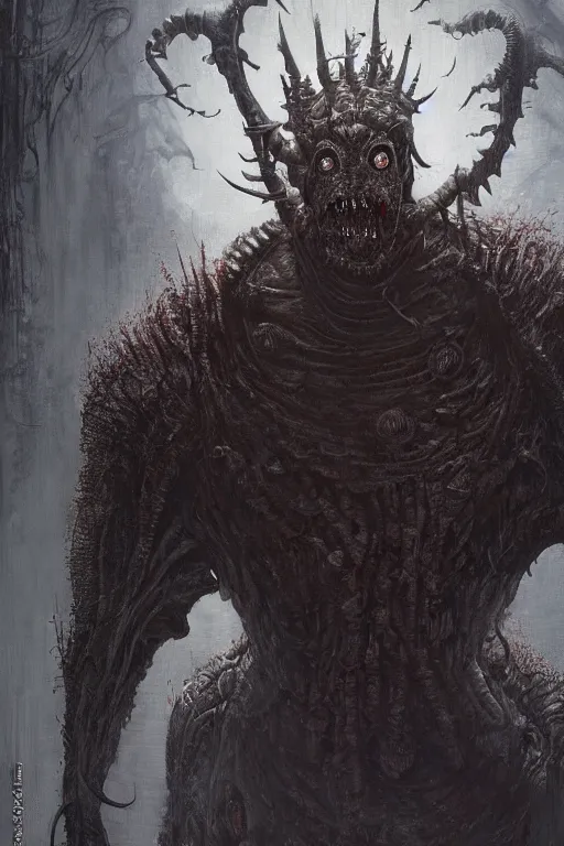 Image similar to portrait of john candy by hr giger, greg rutkowski and wayne barlowe as a diablo, resident evil, dark souls, bloodborne monster