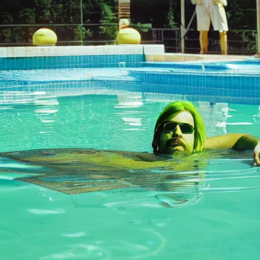 Prompt: nirvana nevermind in a radioactive green pool