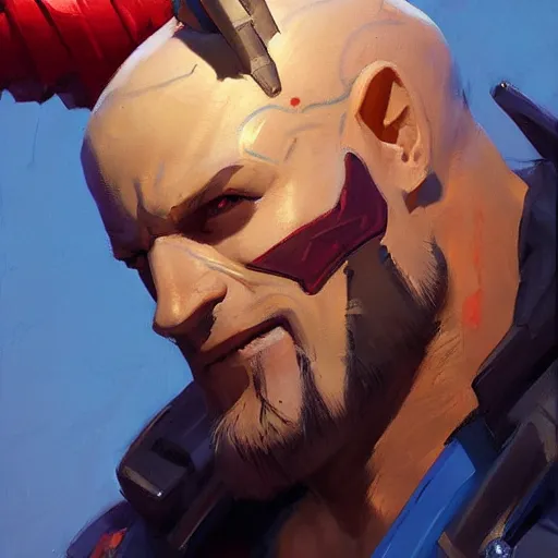 Prompt: greg manchess portrait painting of yondu udonta as overwatch character, medium shot, asymmetrical, profile picture, organic painting, sunny day, matte painting, bold shapes, hard edges, street art, trending on artstation, by huang guangjian and gil elvgren and sachin teng