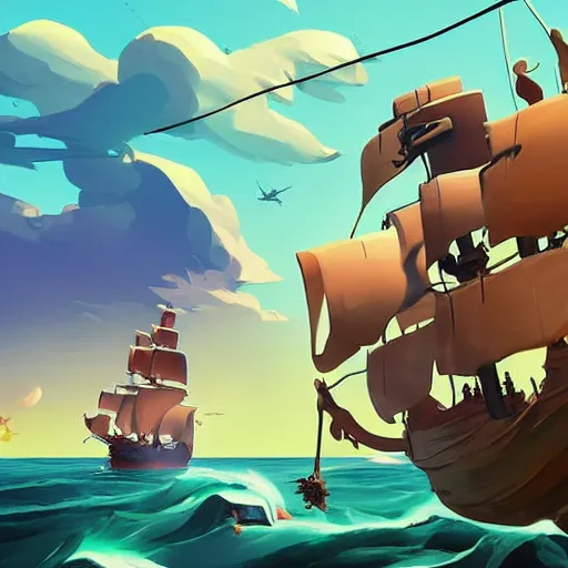 Image similar to painting treasure on sea of thieves game smooth median photoshop filter cutout vector, behance hd by jesper ejsing, by rhads, makoto shinkai and lois van baarle, ilya kuvshinov, rossdraws global illumination