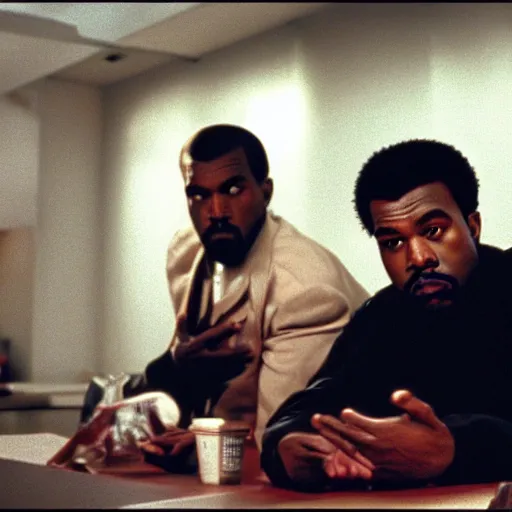 Image similar to Kanye West as Jules Winnfield in 'Pulp Fiction' (1994), movie still frame