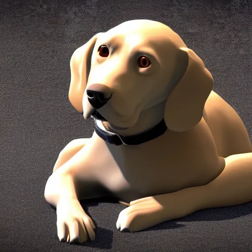 Prompt: 3 d render of a dog, 4 k, game model