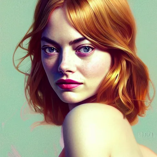 Prompt: beautiful natural mixture of Emma Stone, Emma Roberts, Margot Robbie, annasophia Robb and Rhyan Gosling, intricate, elegant, highly detailed, digital painting, artstation, concept art, smooth, sharp focus, illustration, art by artgerm and greg rutkowski and alphonse mucha and loish and WLOP