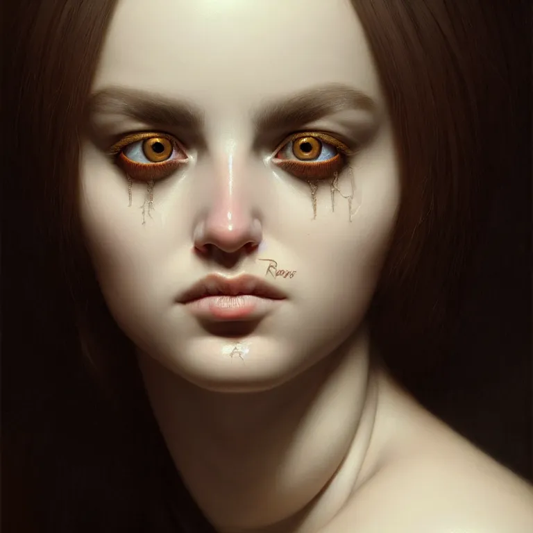Image similar to epic professional symmetrical digital art of sweet realistic eyes, clear skin, accent lighting, painted, intricate, detailed, cheery, fun, effervescent, by roberto ferri, epic, stunning, gorgeous, much wow, much detail, cinematic, masterpiece, unreal engine render