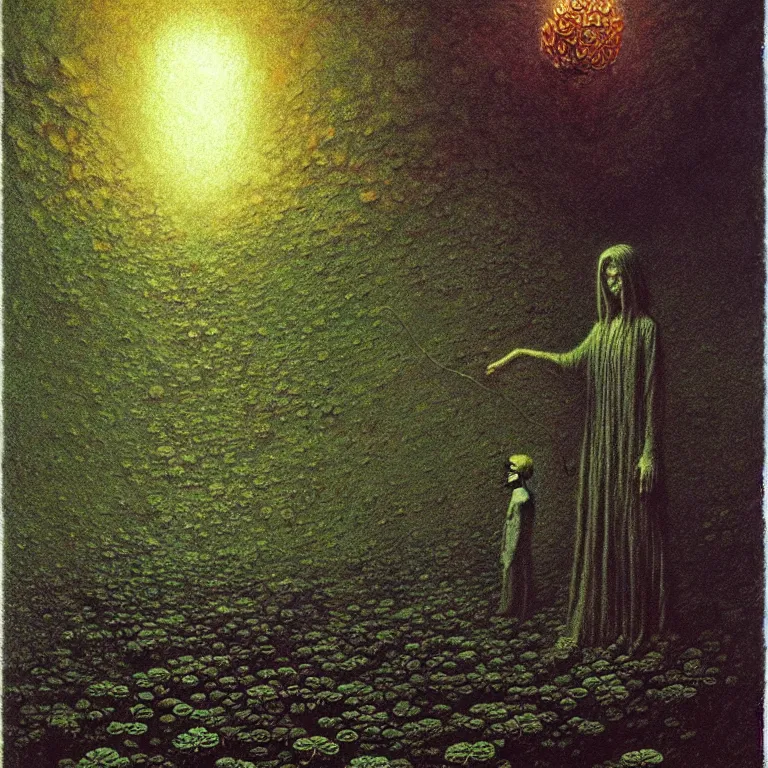 Image similar to amulet of clover, lovecraft, concept art by beksinski and jean delville, dramatic lighting, ultra hd, hdr, 8 k