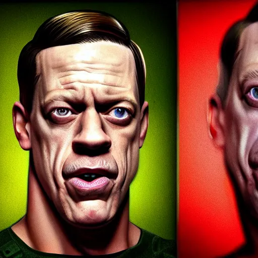 Image similar to the lovechild of john cena and steve buscemi, realistic, hyperrealistic, 8 k resolution, hd quality, very detailed, highly detailed, intricate details, real life, real world, trending on artstation, 7 0 s photo